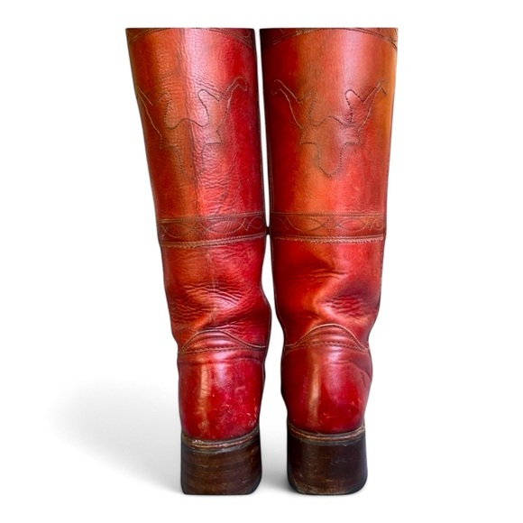 FRYE horse stitching embroidered campus boots size 5.5 women’s tall - Picture 11 of 15